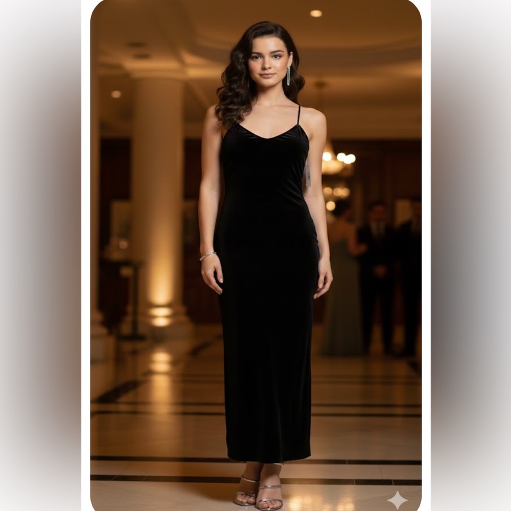 NWT Vintage Reggio Women’s Black Velvet Dress Size 12